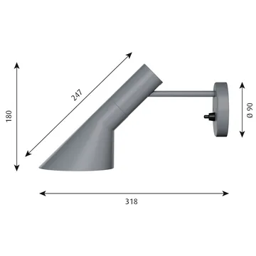 Applique murale AJ - Gris foncé - Louis Poulsen