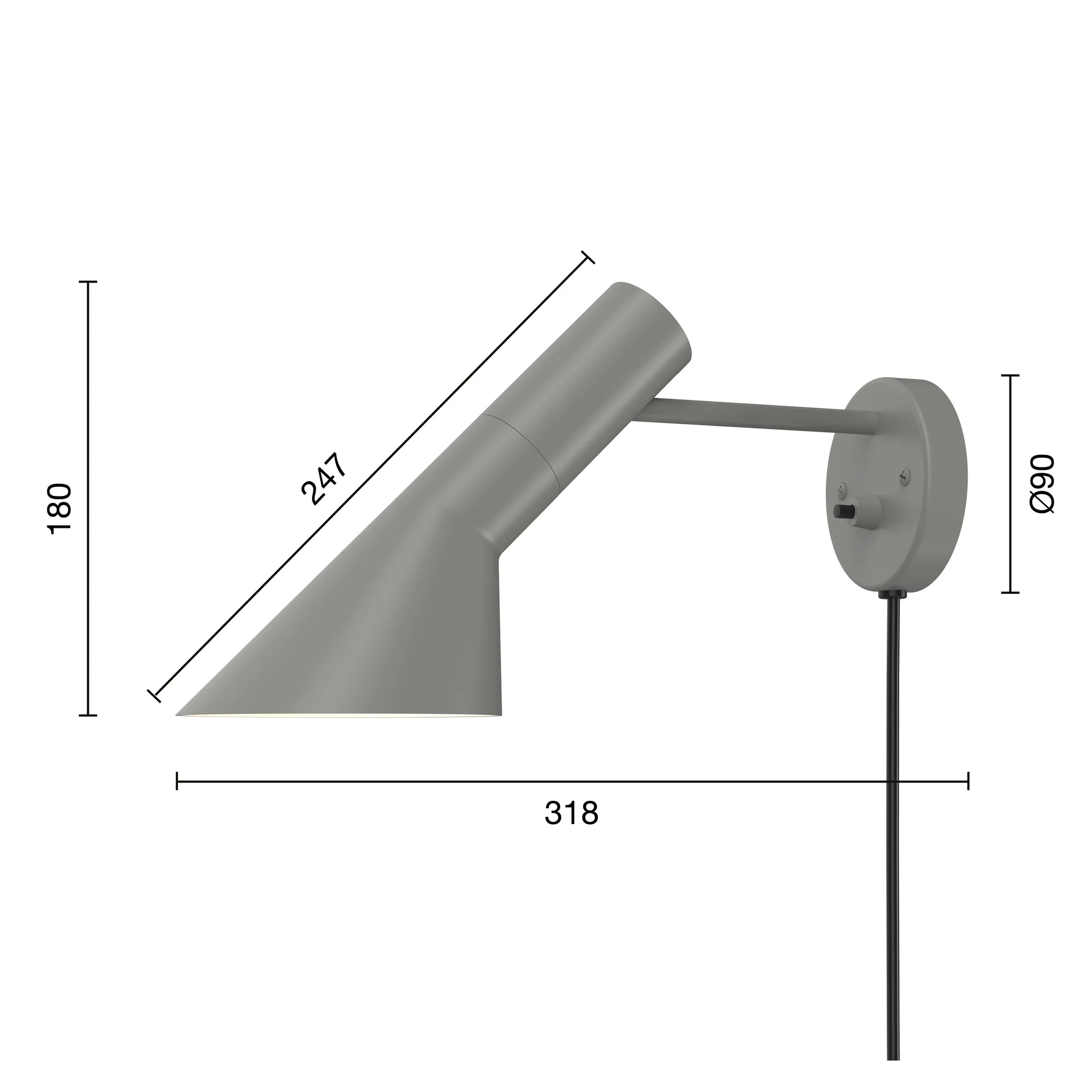Applique murale AJ, Warm grey Louis Poulsen