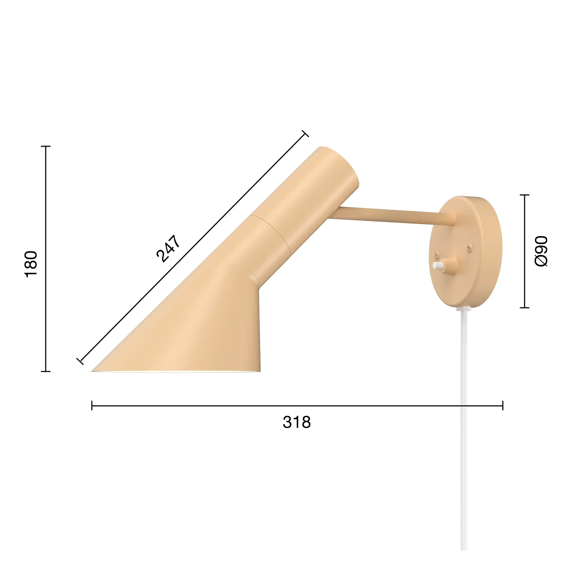 Applique murale AJ, Warm sand Louis Poulsen