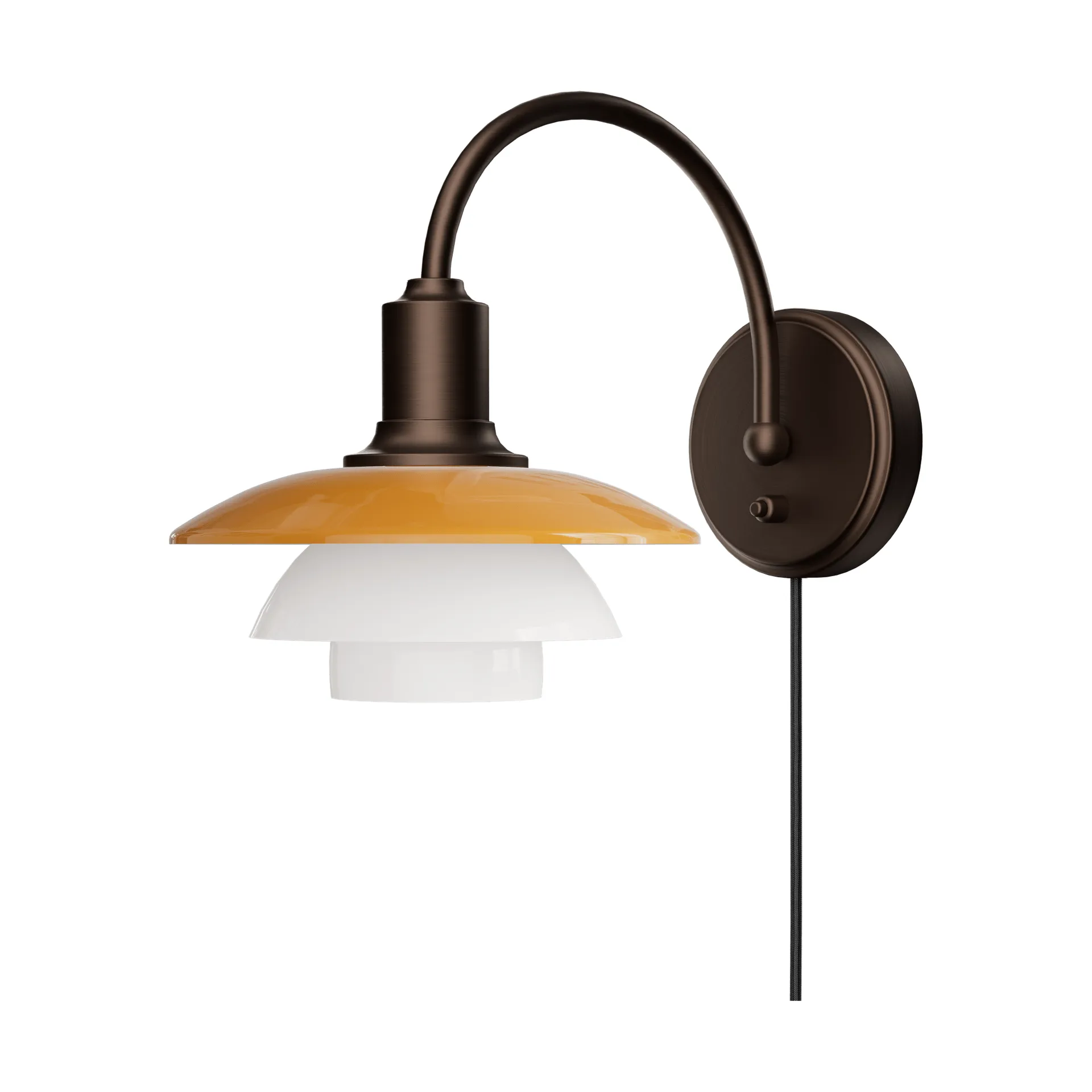 Applique PH 2/2 Centenary Edition, Amber-opale blanc, fiche électrique Louis Poulsen