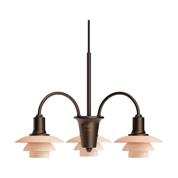 Chandelier PH 1/1 Centenary Edition lustre - Brass-dusty terracotta, 3 bras - Louis Poulsen