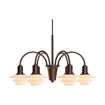 Chandelier PH 1/1 Centenary Edition lustre - Brass-dusty terracotta, 6 bras - Louis Poulsen