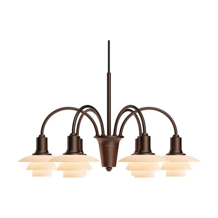 Chandelier PH 1/1 Centenary Edition lustre - Brass-dusty terracotta, 6 bras - Louis Poulsen