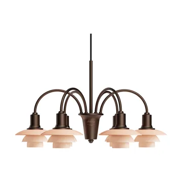 Chandelier PH 1/1 Centenary Edition lustre - Brass-dusty terracotta, 6 bras - Louis Poulsen