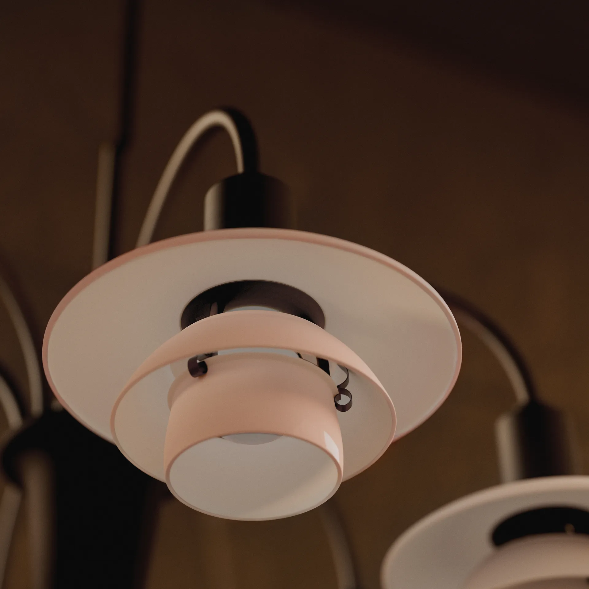 Chandelier PH 1/1 Centenary Edition lustre, Brass-dusty terracotta, 6 bras Louis Poulsen