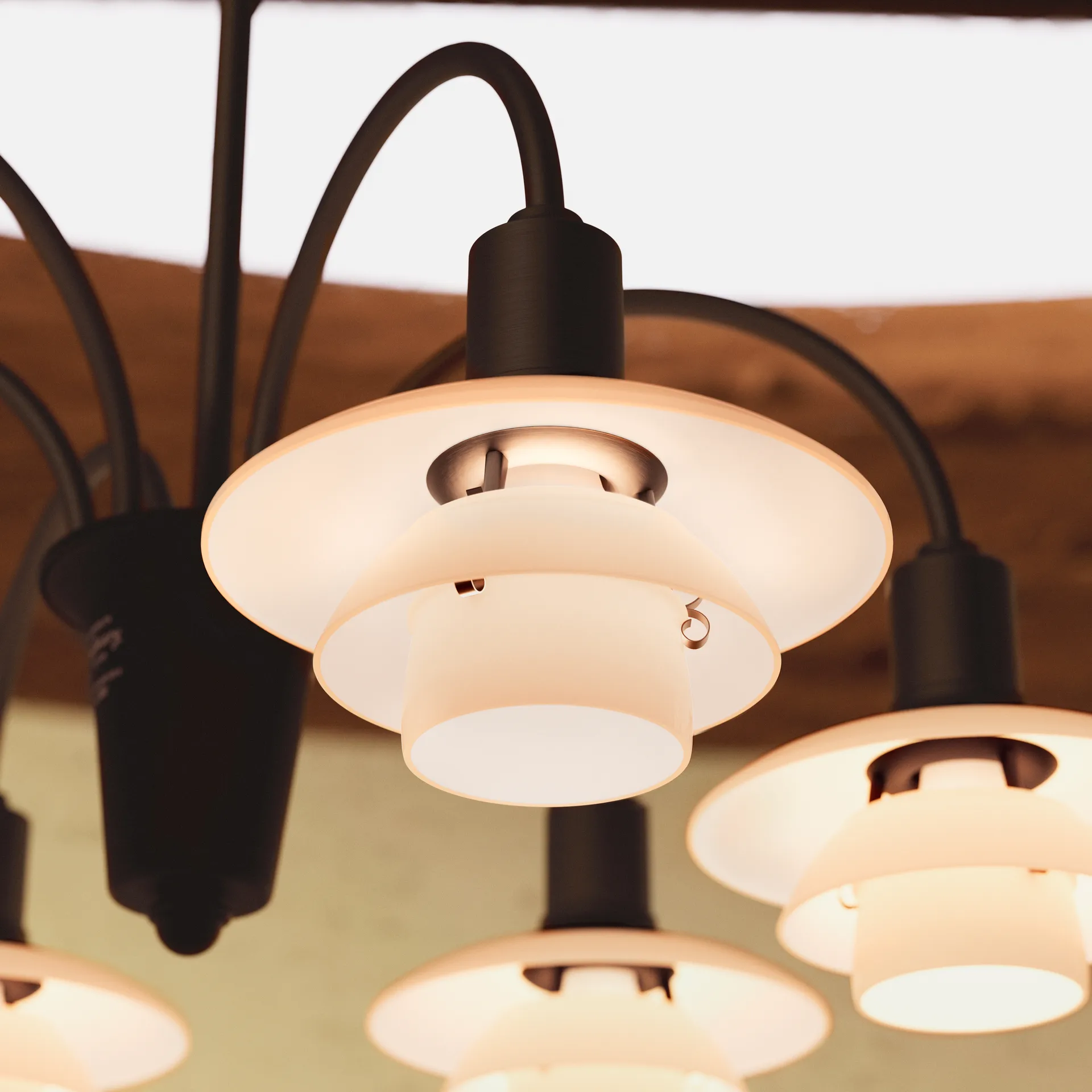 Chandelier PH 1/1 Centenary Edition lustre, Brass-dusty terracotta, 6 bras Louis Poulsen