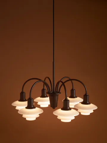 Chandelier PH 1/1 Centenary Edition lustre - Brass-dusty terracotta, 6 bras - Louis Poulsen