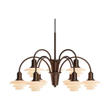 Chandelier PH 1/1 Centenary Edition lustre - Brass-dusty terracotta, 9 bras - Louis Poulsen