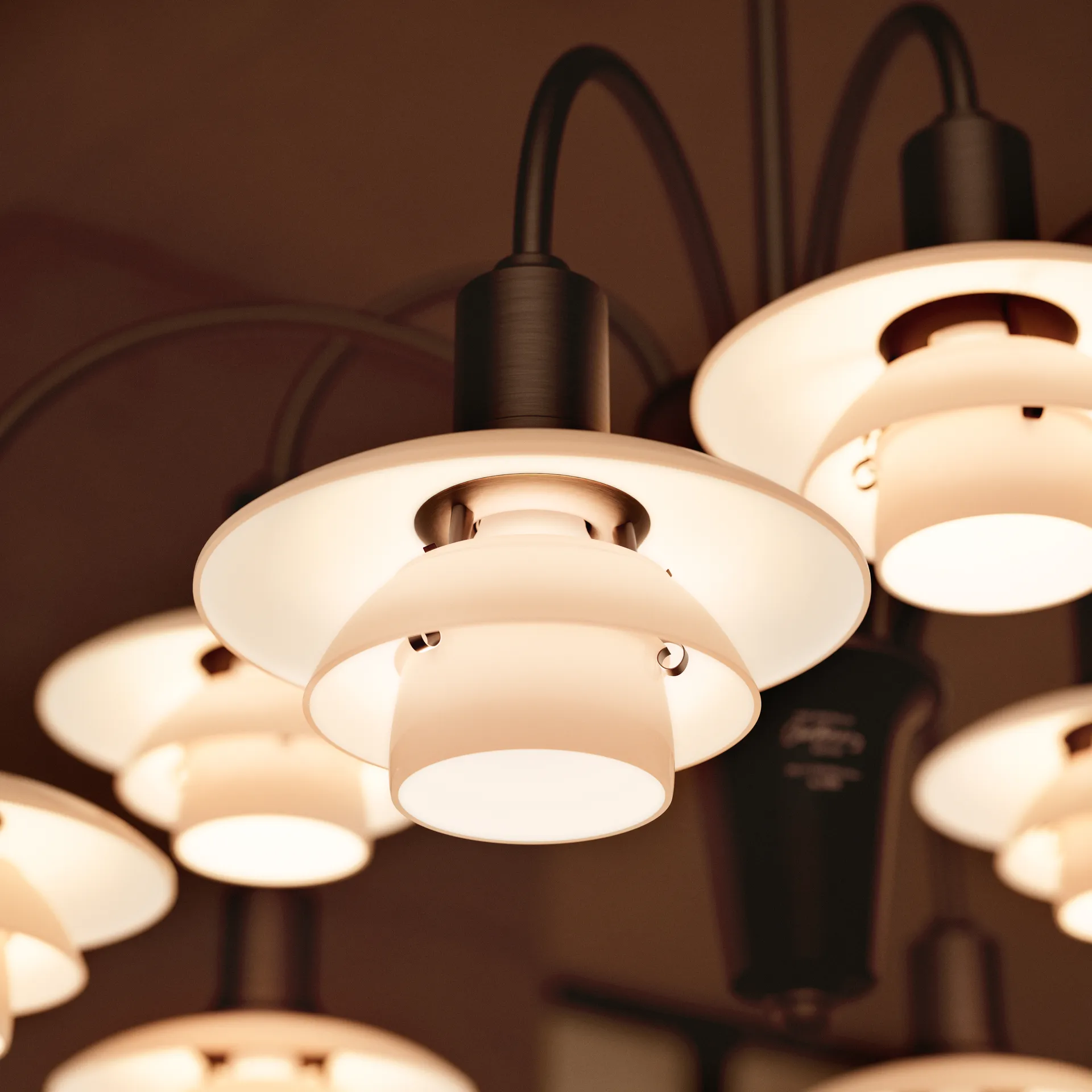 Chandelier PH 1/1 Centenary Edition lustre, Brass-dusty terracotta, 9 bras Louis Poulsen