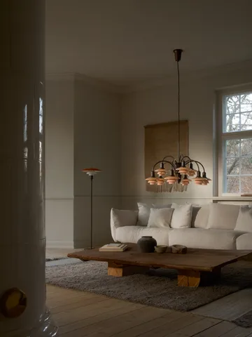 Chandelier PH 1/1 Centenary Edition lustre - Brass-dusty terracotta, 9 bras - Louis Poulsen