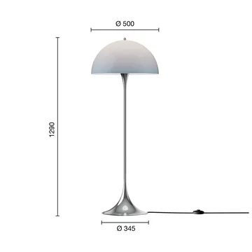 Lampadaire Panthella 500 - Original opal blue grey - Louis Poulsen