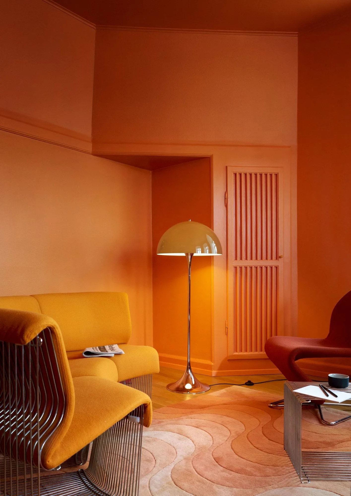 Lampadaire Panthella 500, Original opal brown Louis Poulsen
