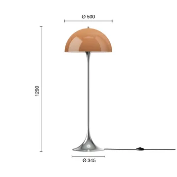 Lampadaire Panthella 500 - Original opal brown - Louis Poulsen