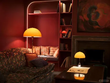 Lampadaire Panthella 500 - Original opal orange - Louis Poulsen