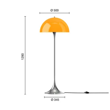 Lampadaire Panthella 500 - Original opal orange - Louis Poulsen