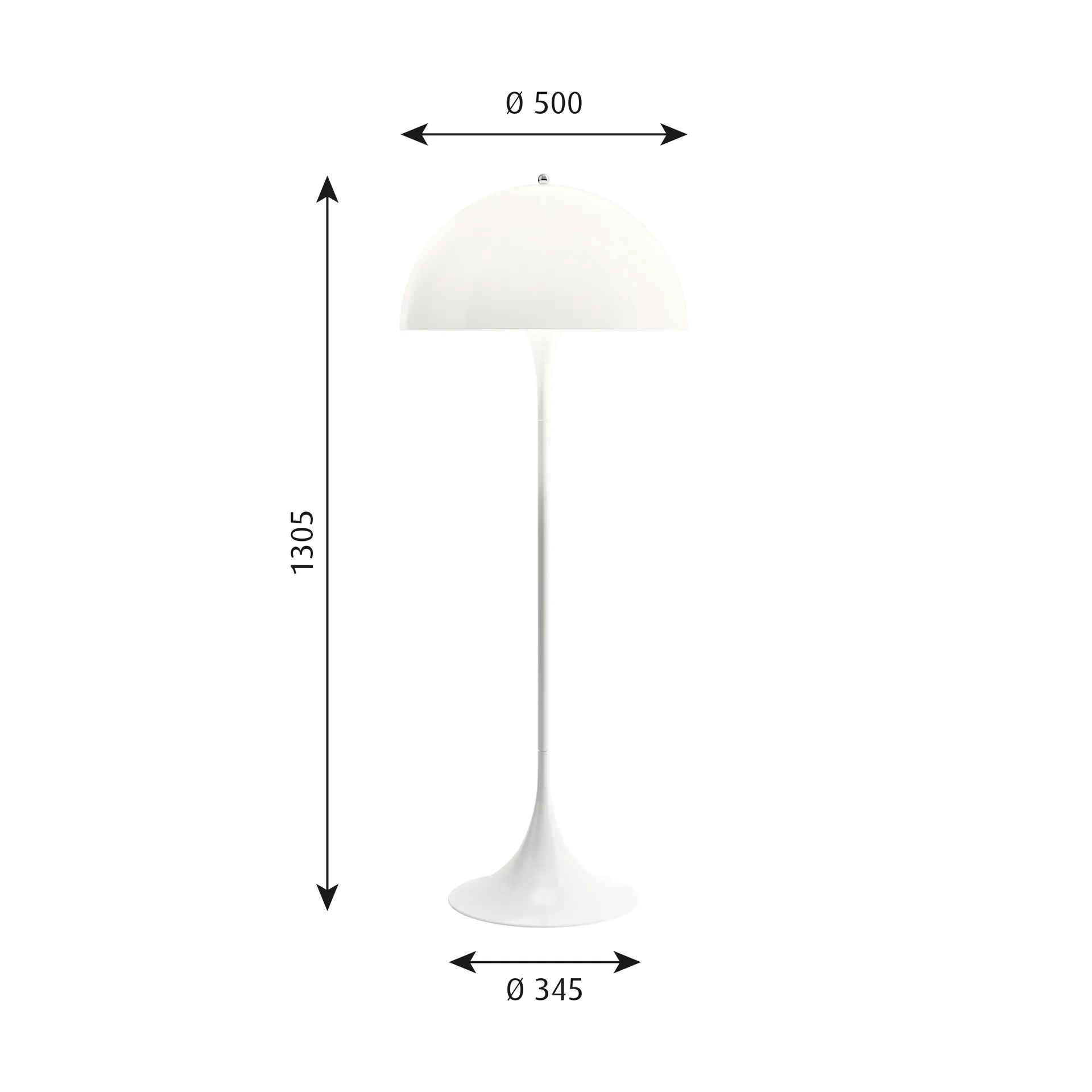 Lampadaire Panthella 500, V3, Opal white Louis Poulsen