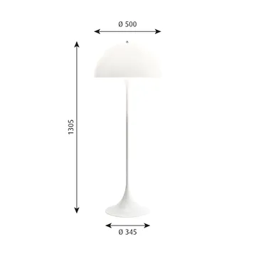 Lampadaire Panthella 500 - V3, Opal white - Louis Poulsen