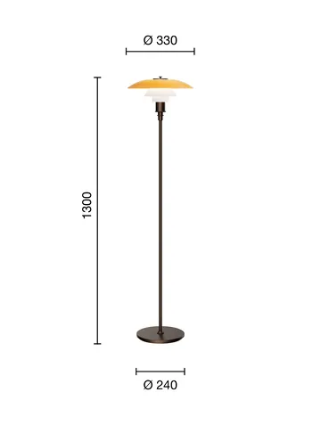 Lampadaire PH 3½-2½ Centenary Edition - Amber-opal white - Louis Poulsen