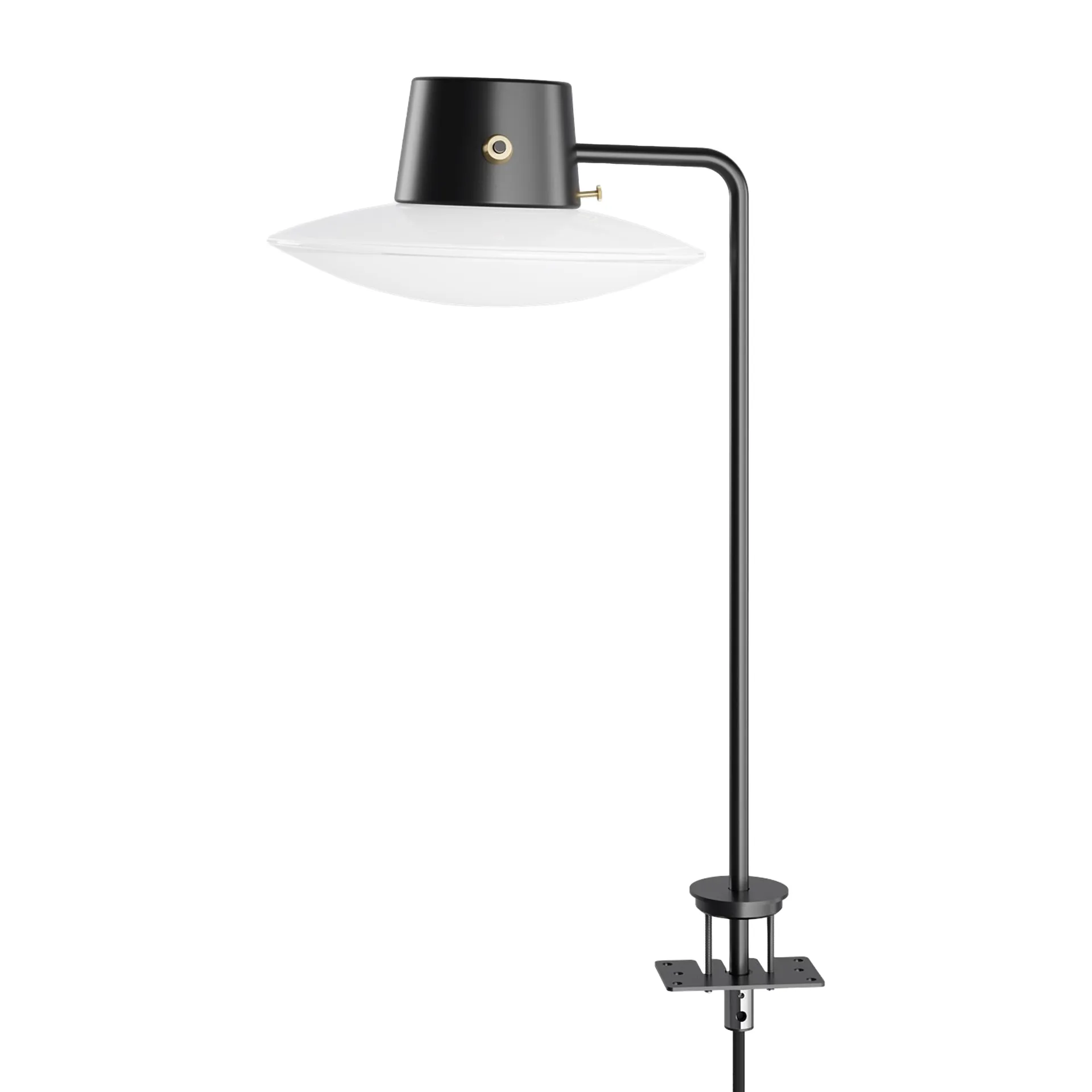 Lampe de bureau AJ Oxford 41 cm épingle noire, Verre opale Louis Poulsen