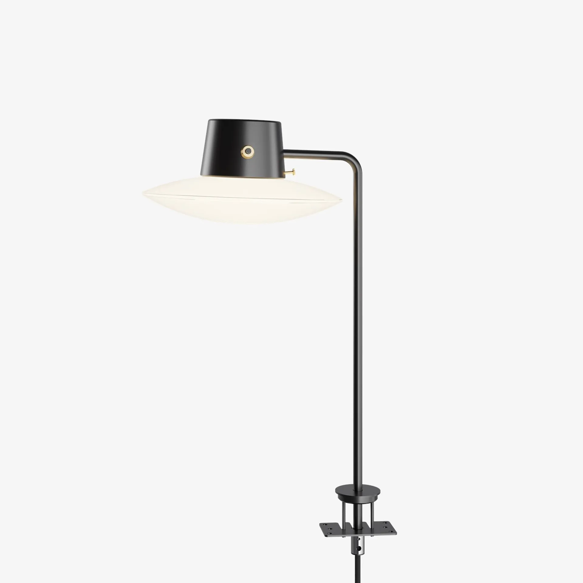 Lampe de bureau AJ Oxford 41 cm épingle noire, Verre opale Louis Poulsen