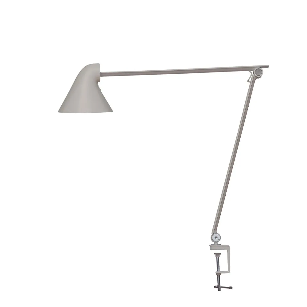 Lampe de bureau NJP, Gris clair, clips, 2700k Louis Poulsen
