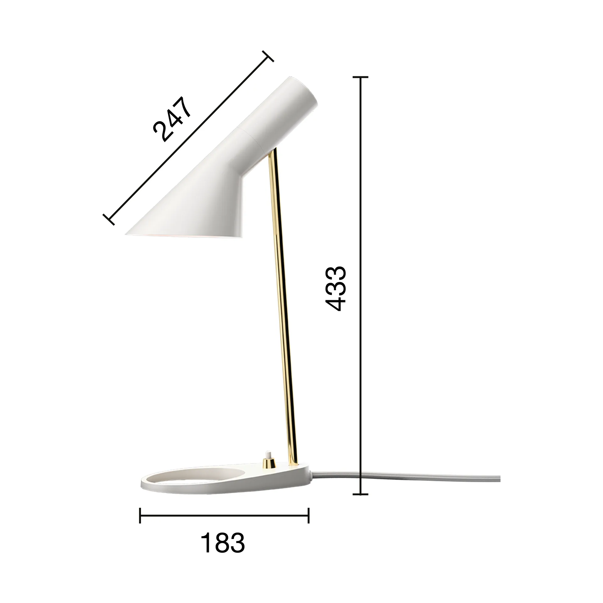 Lampe de table AJ Mini Anniversary edition, Matte white-pale rose Louis Poulsen
