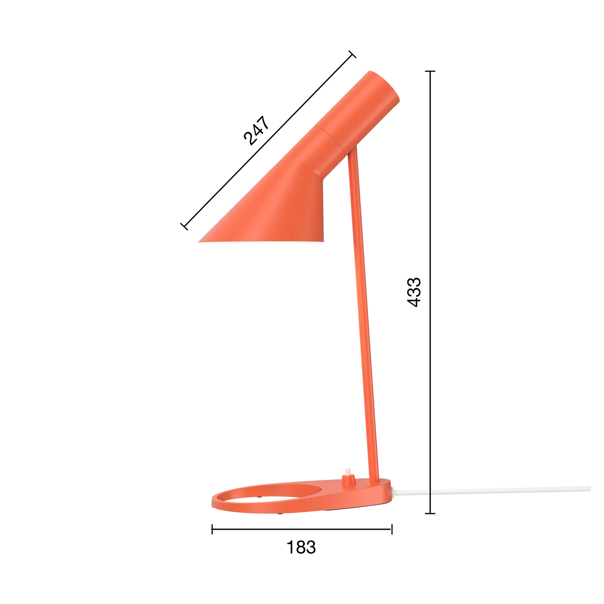 Lampe de table AJ MINI, Electric orange Louis Poulsen