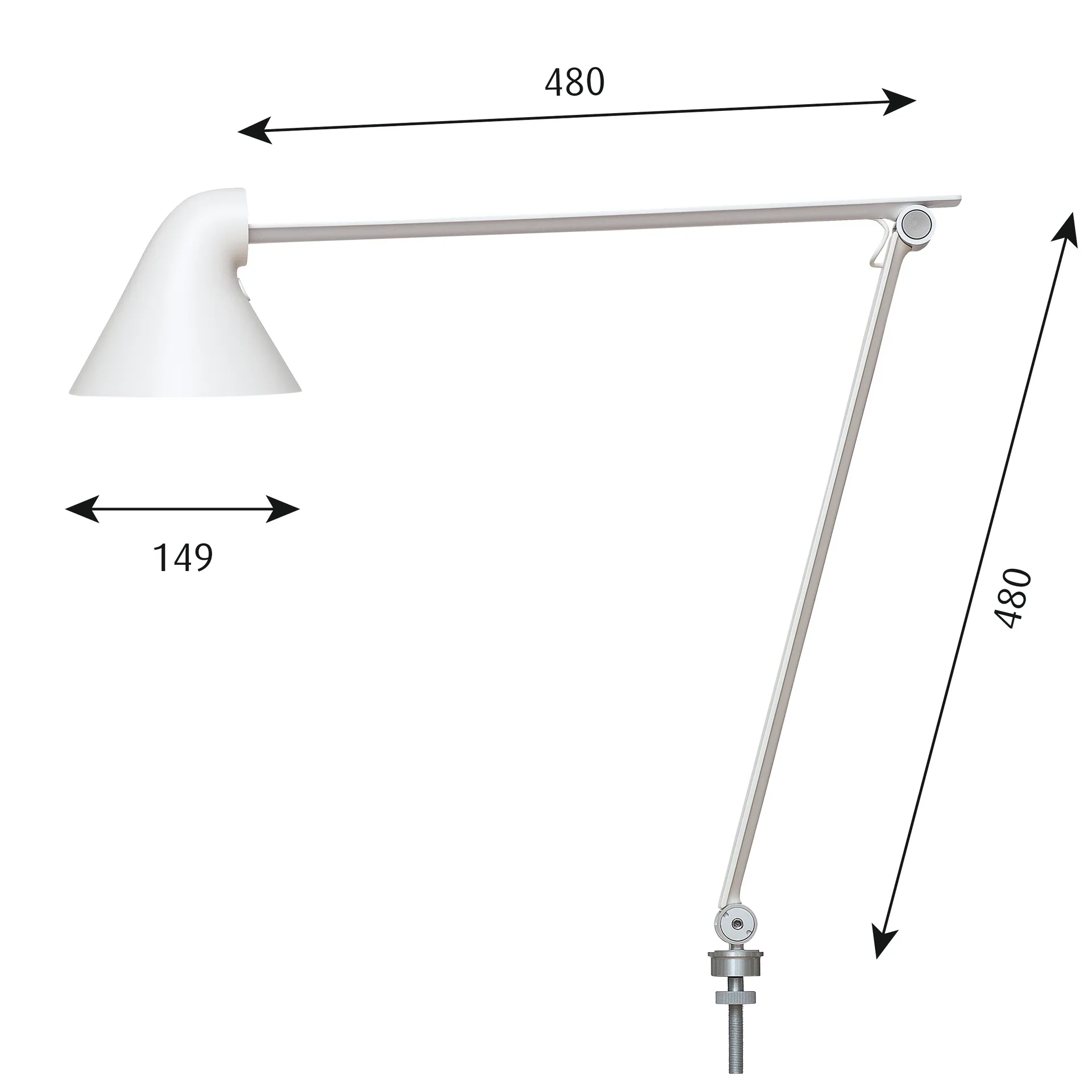 Lampe de table NJP Ø10mm, Blanc Louis Poulsen