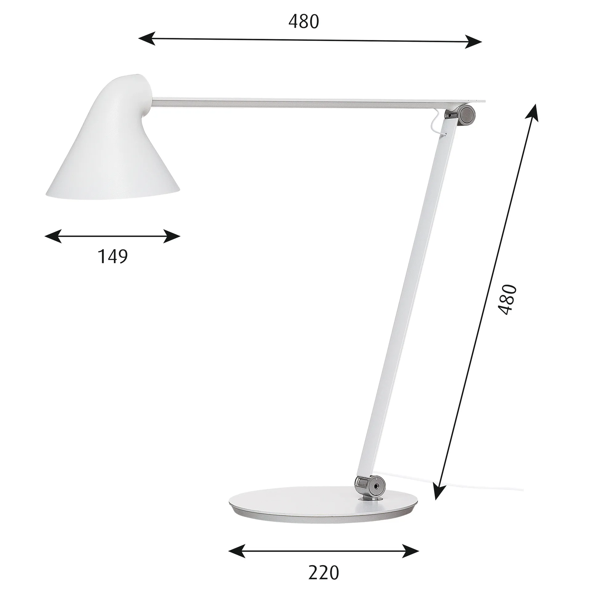 Lampe de table NJP, Blanc Louis Poulsen