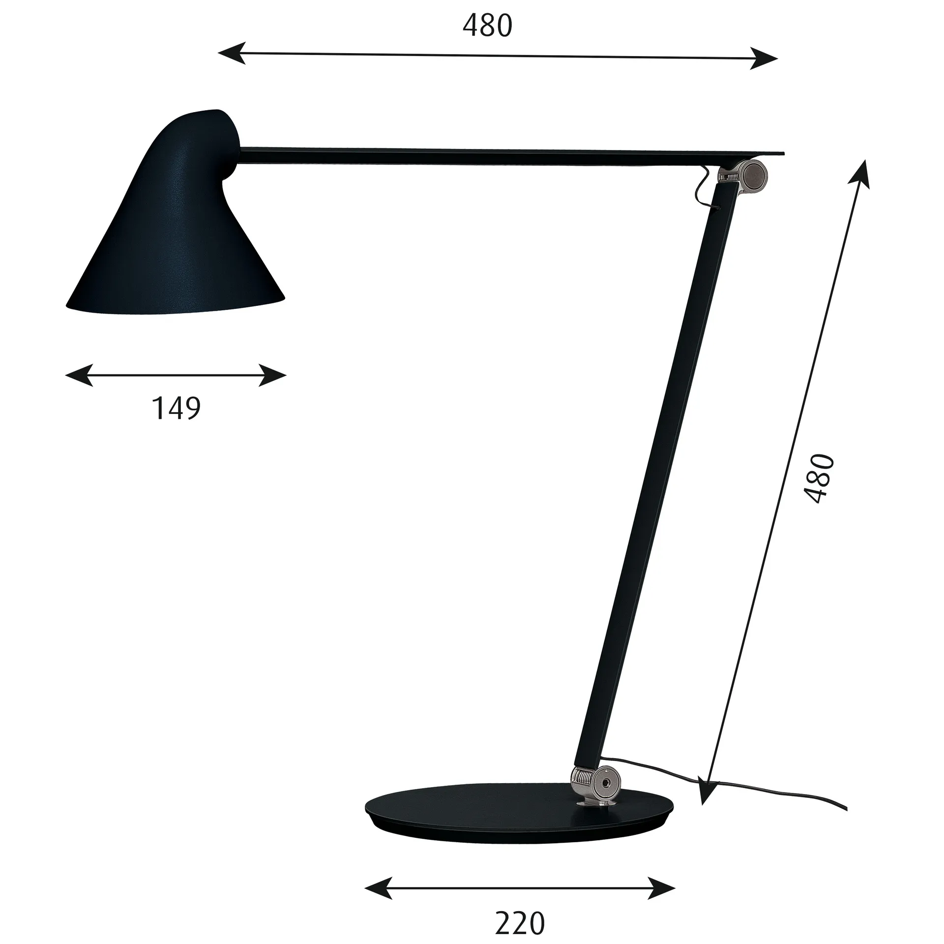 Lampe de table NJP, Noir Louis Poulsen