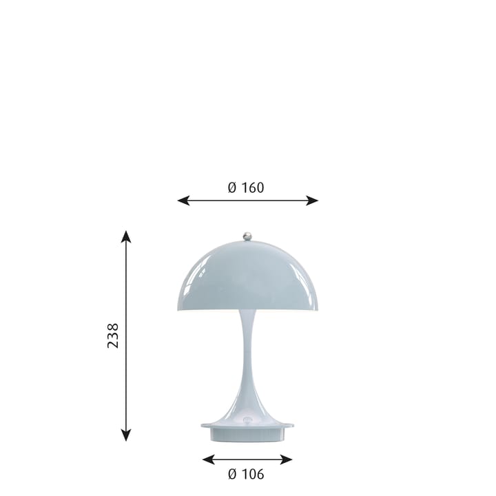 Lampe de table Panthella 160 Portable - Bleu clair - Louis Poulsen