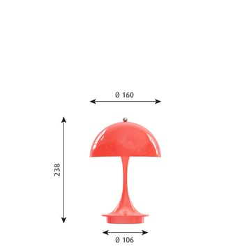 Lampe de table Panthella 160 Portable - Corail - Louis Poulsen