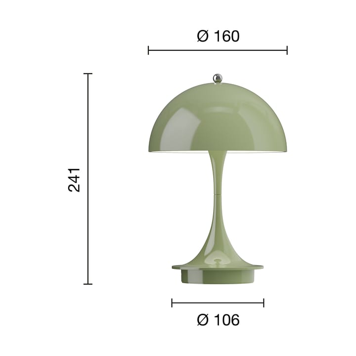 Lampe de table Panthella 160 Portable, Green Louis Poulsen