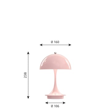 Lampe de table Panthella 160 Portable - Rose clair - Louis Poulsen