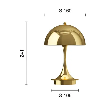 Lampe de table Panthella 160 Portable v3 - Brass metallised - Louis Poulsen