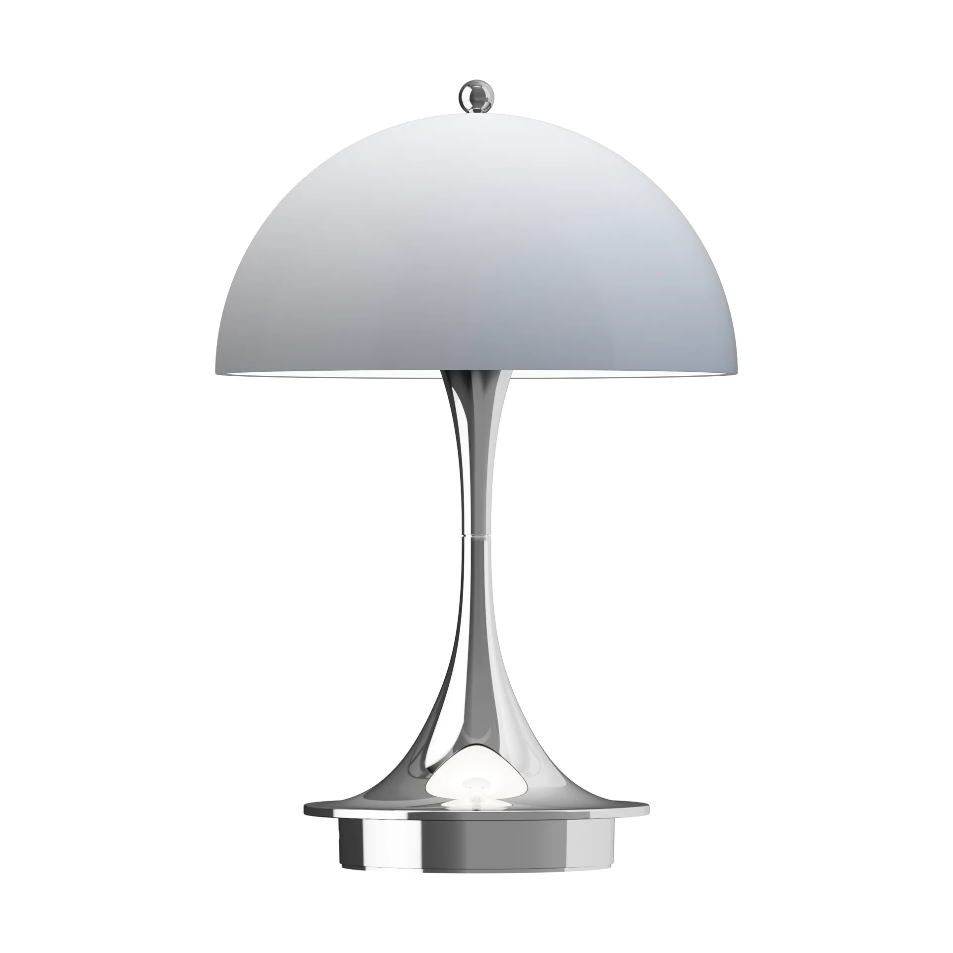 Lampe de table Panthella 160 Portable v3, Chrome opal bluegrey Louis Poulsen