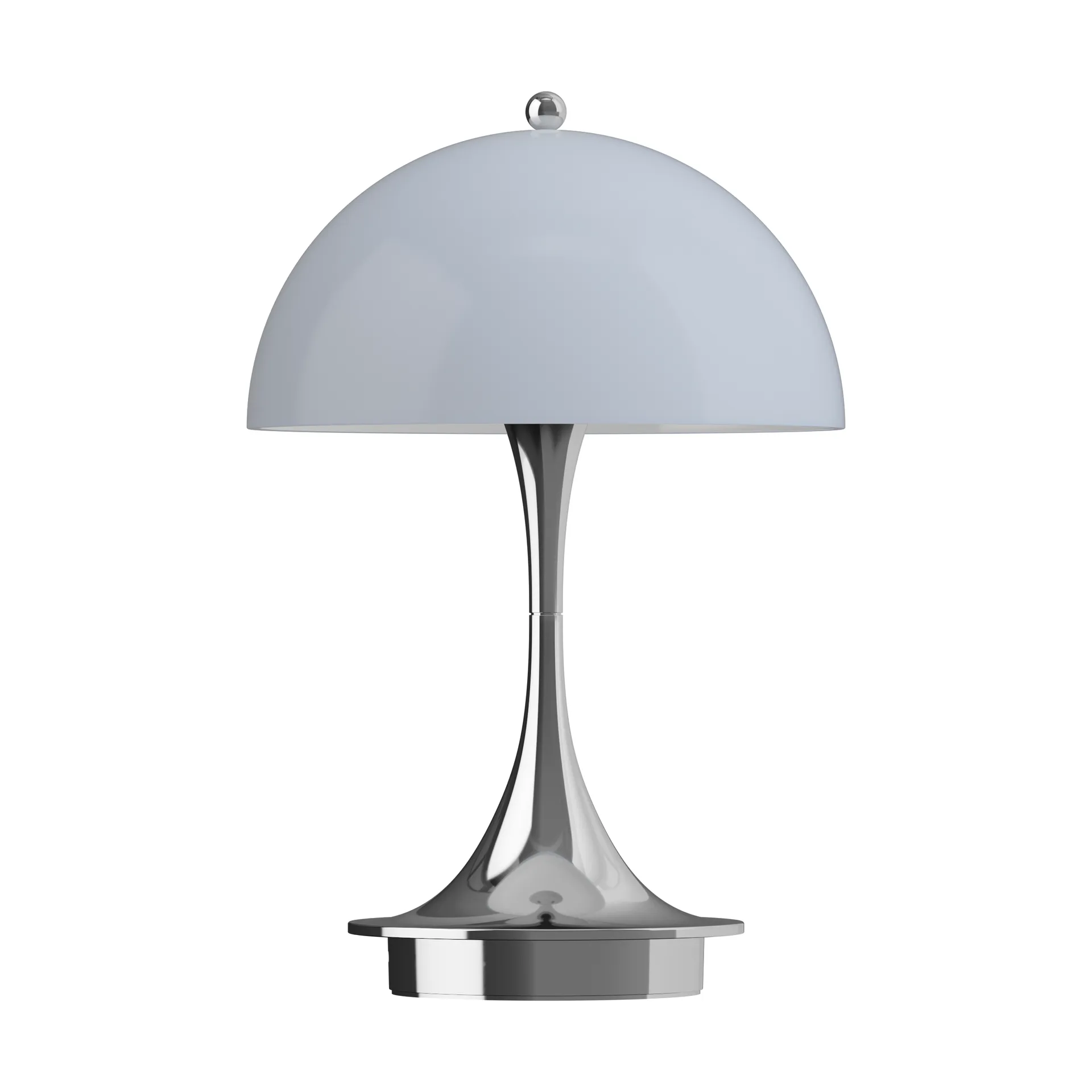 Lampe de table Panthella 160 Portable v3, Chrome opal bluegrey Louis Poulsen