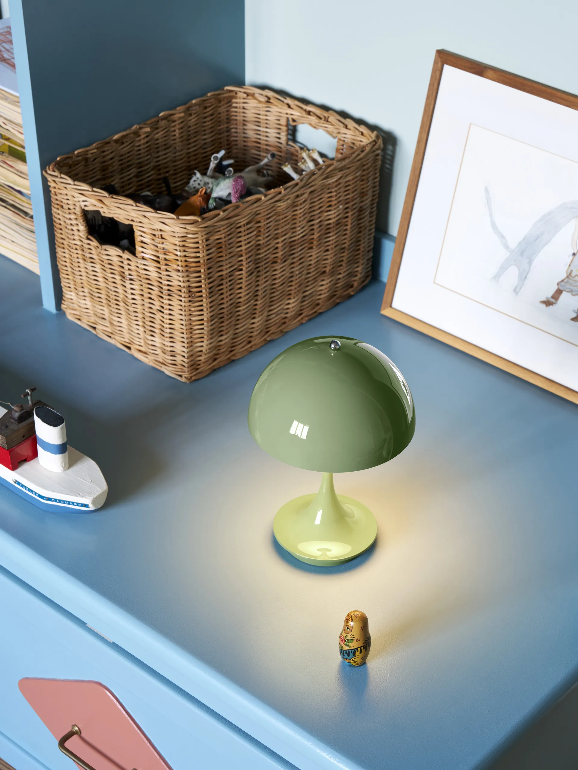 Lampe de table Panthella 160 Portable v3, Green Louis Poulsen