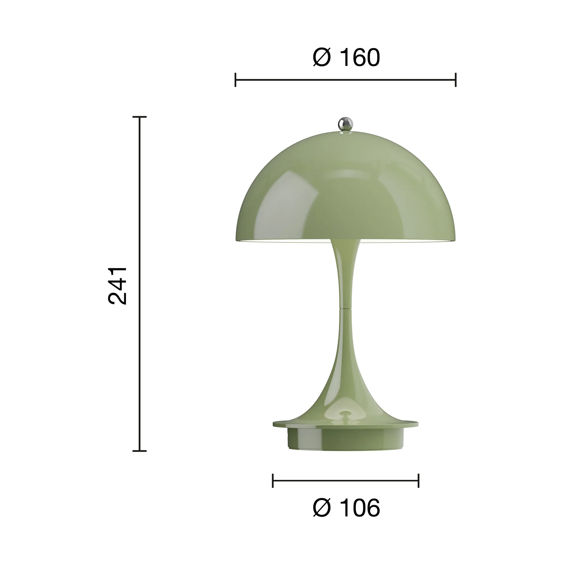 Lampe de table Panthella 160 Portable v3, Green Louis Poulsen