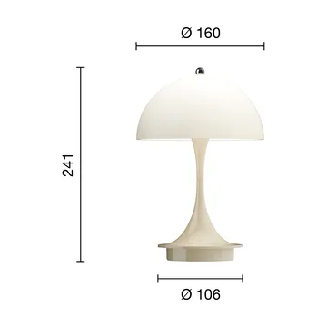 Lampe de table Panthella 160 Portable v3 - Opal beige - Louis Poulsen