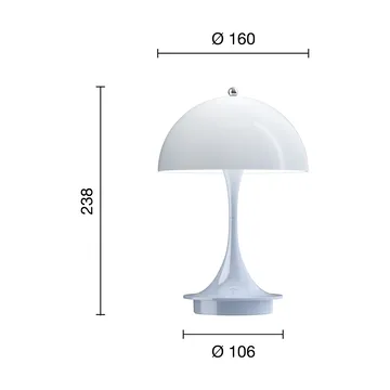 Lampe de table Panthella 160 Portable v3 - Opal pale blue - Louis Poulsen