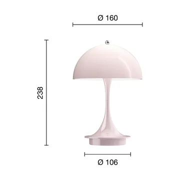 Lampe de table Panthella 160 Portable v3 - Opal pale rose - Louis Poulsen