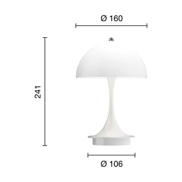 Lampe de table Panthella 160 Portable v3 - Opal white - Louis Poulsen