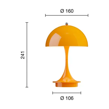 Lampe de table Panthella 160 Portable v3 - Opaque orange - Louis Poulsen