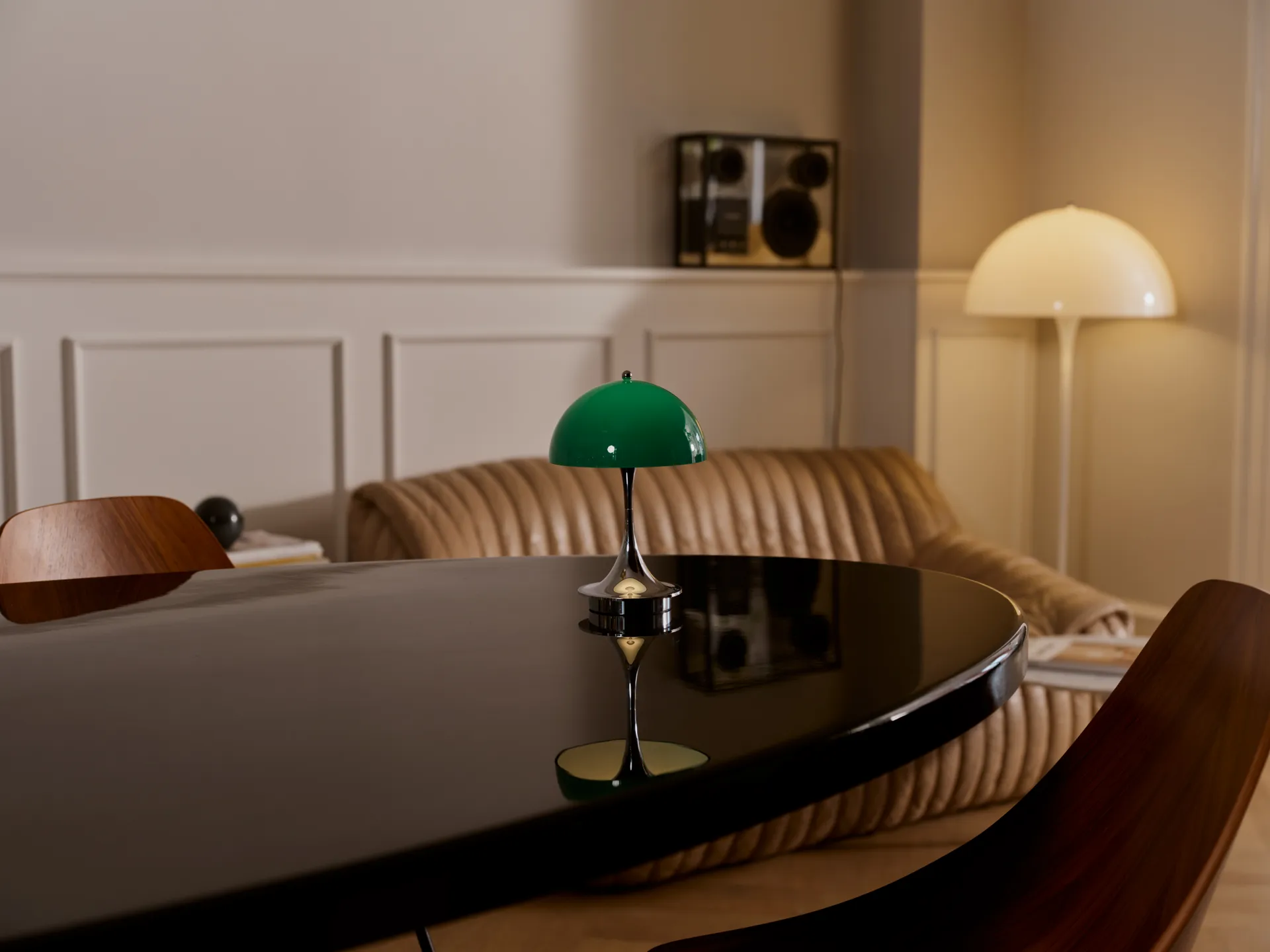 Lampe de table Panthella 160 Portable v3, Original Opal Green Louis Poulsen