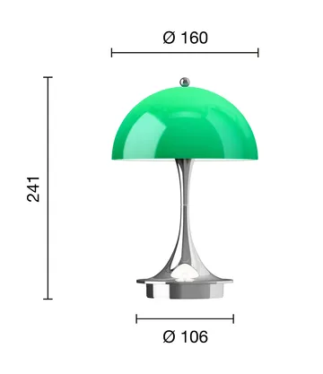 Lampe de table Panthella 160 Portable v3 - Original Opal Green - Louis Poulsen