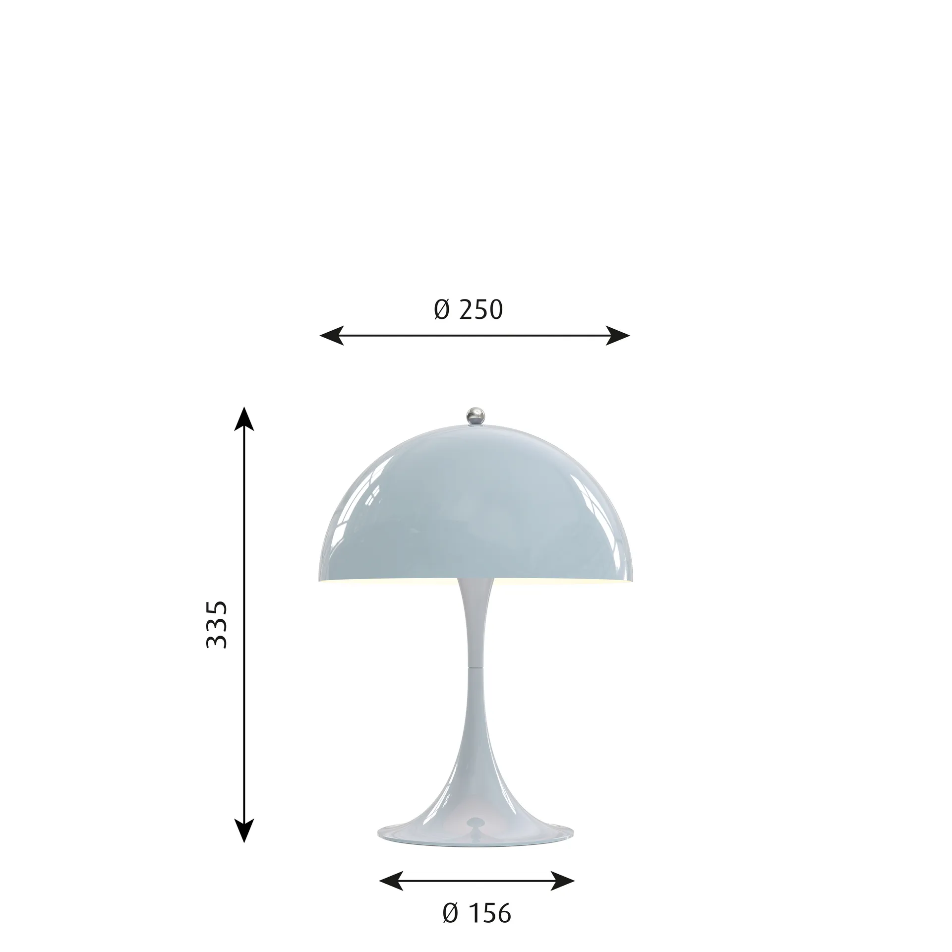 Lampe de table Panthella 250, Bleu clair Louis Poulsen