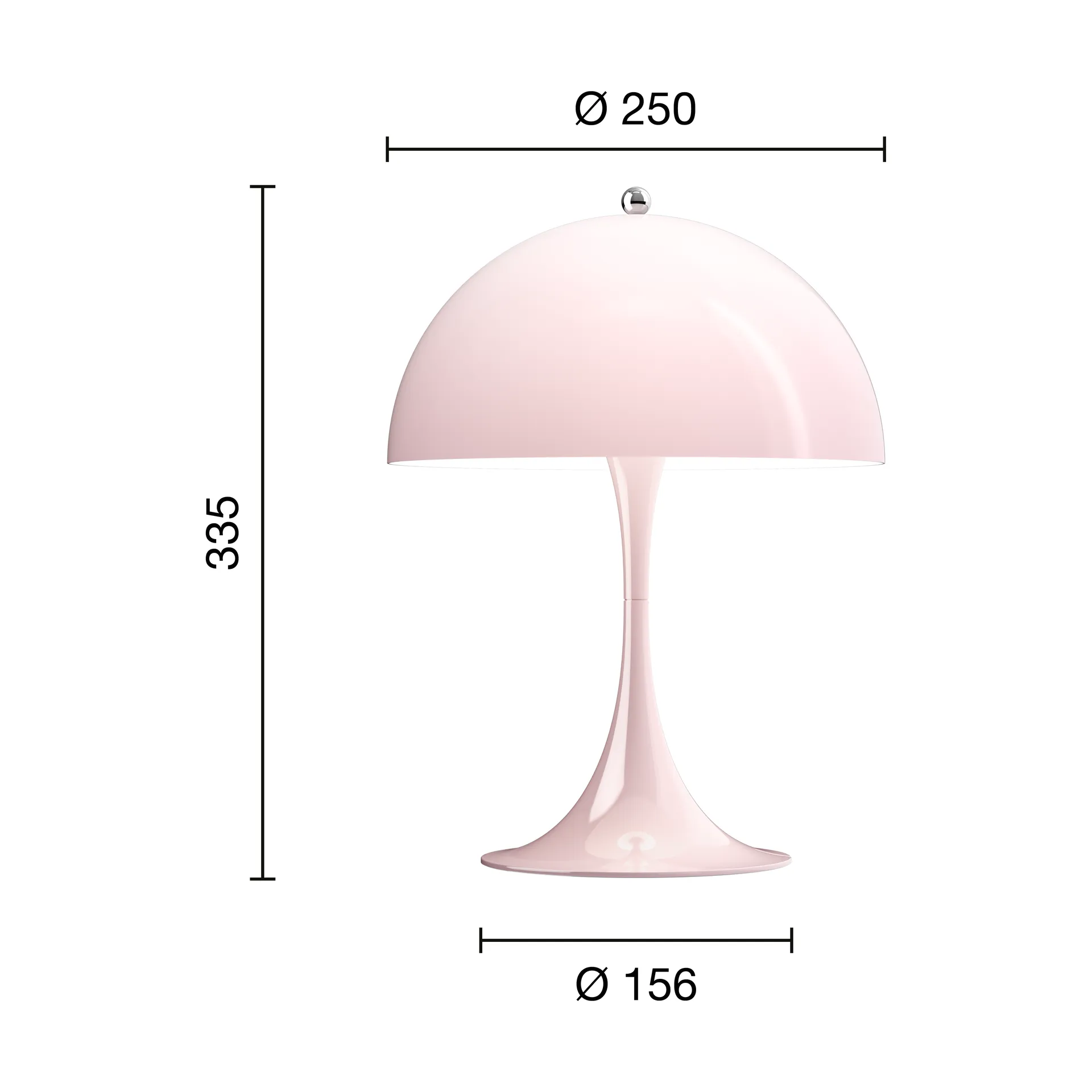 Lampe de table Panthella 250, Pale rose Louis Poulsen