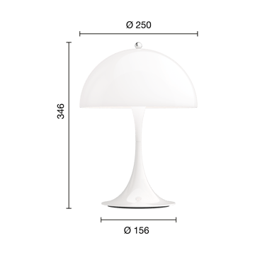 Lampe de table Panthella 250 Portable - Acrylique blanc opale - Louis Poulsen