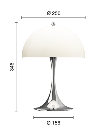 Lampe de table Panthella 250 Portable - Chrome opal beige - Louis Poulsen